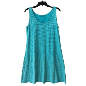 FRESH PRODUCE Ocean Stripe Drape Cotton Jersey Dress Size Medium